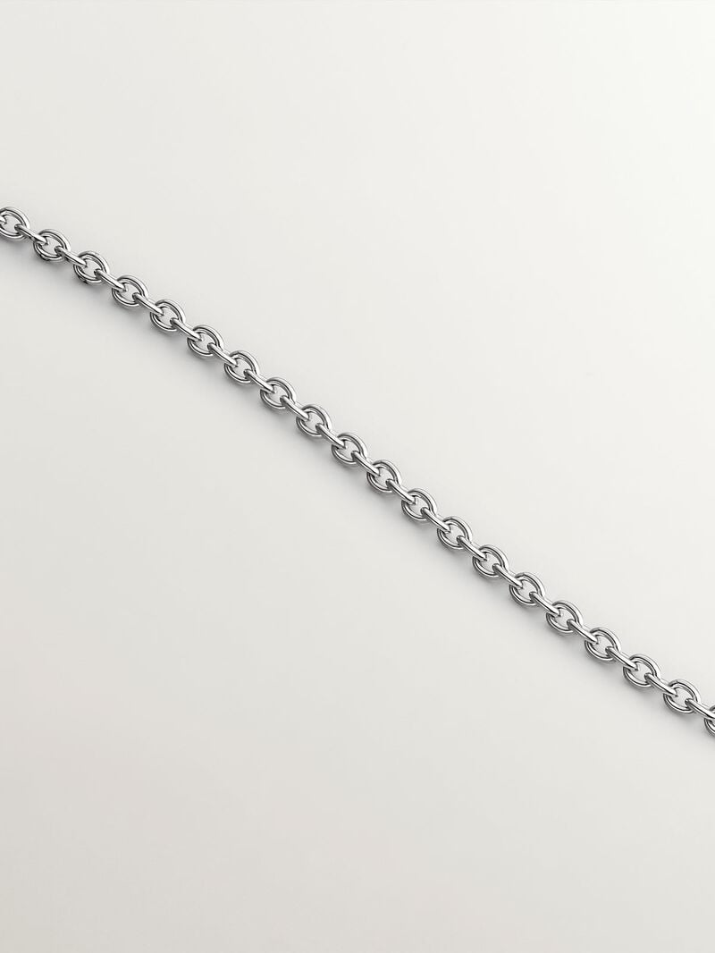 925 Silver pendant with circles and white topaz. image number 4