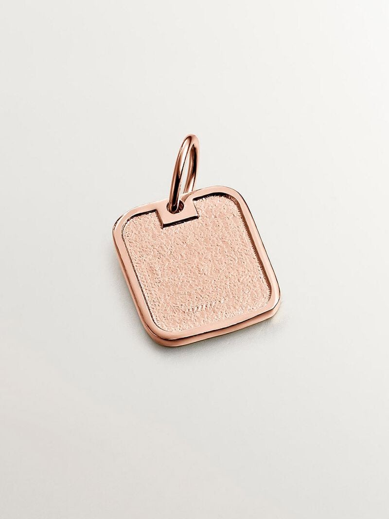 925 silver charm bathed in 18k rose gold with number 4 image number 2