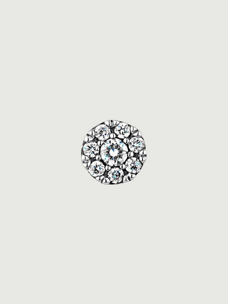 Individual 18K white gold earring with diamond rosette 0.06 cts. image number 1