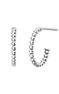 Silver ball hoop earrings  , J03704-01