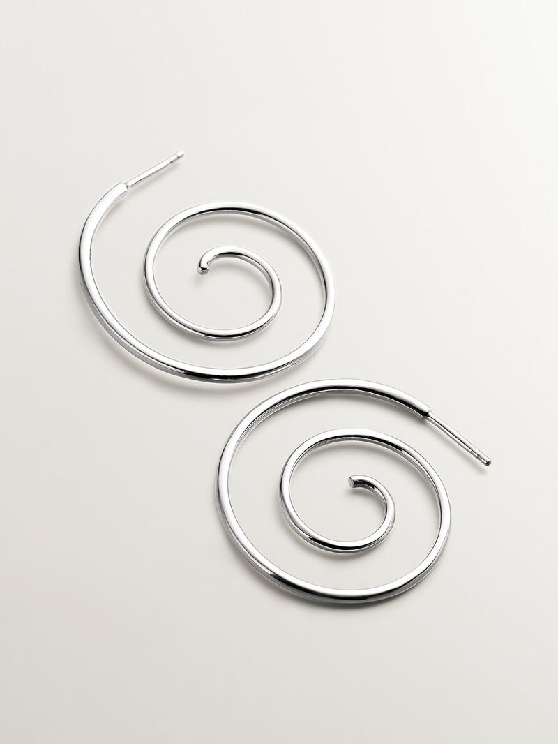 925 silver spiral earrings image number 2