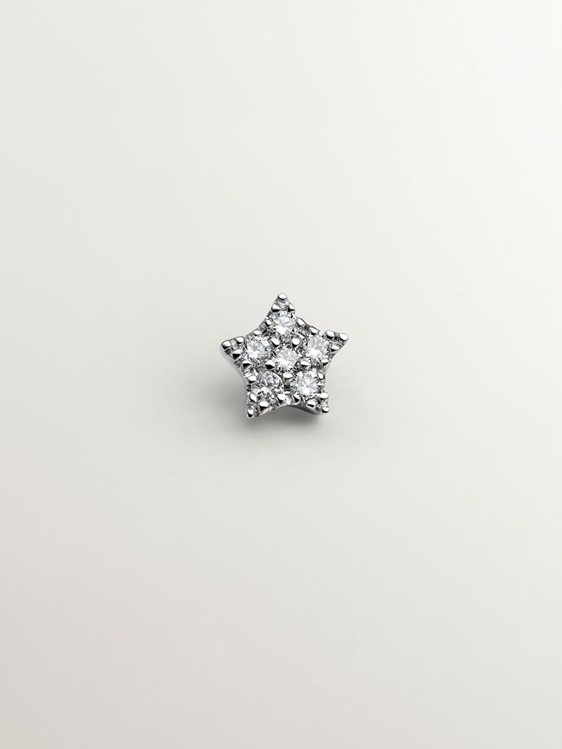 Individual 18K white gold earring with diamonds. image number 0