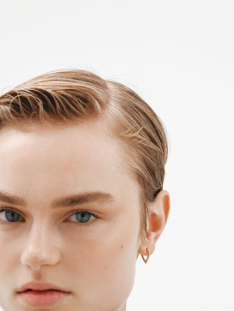 Drop-shaped earrings made of 925 silver coated in 18K yellow gold image number 1