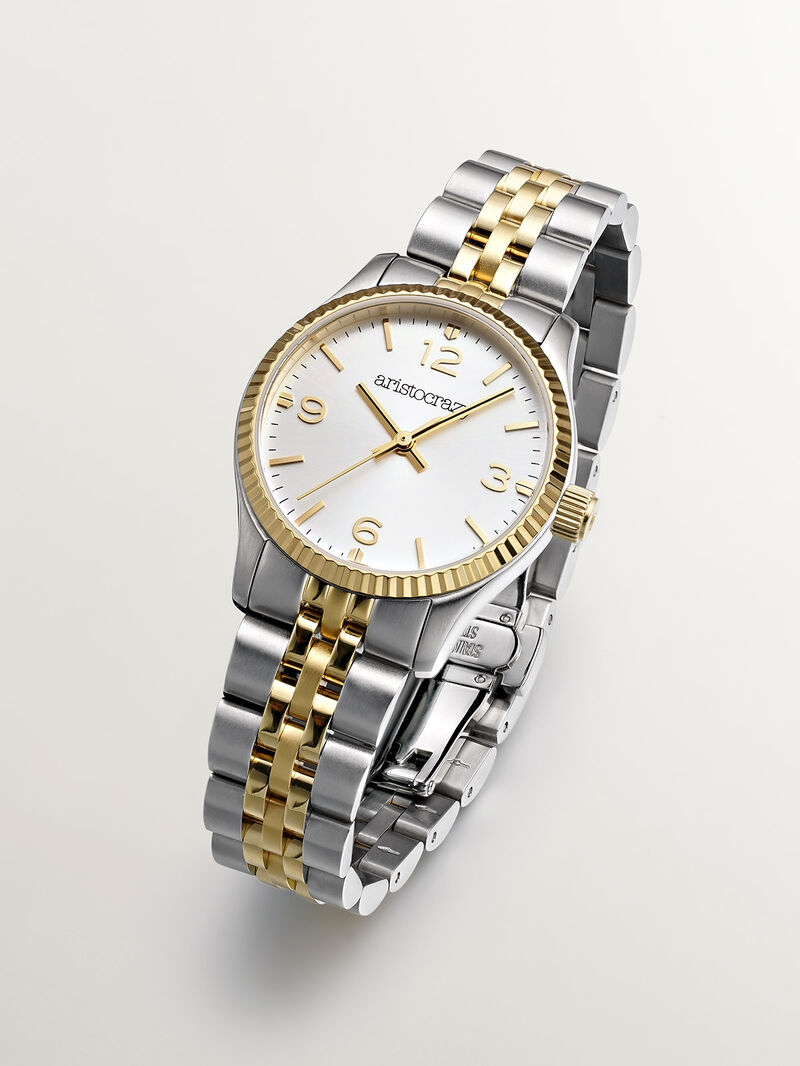 St. Barth Armis Watch with grey and yellow steel strap and grey dial image number 4
