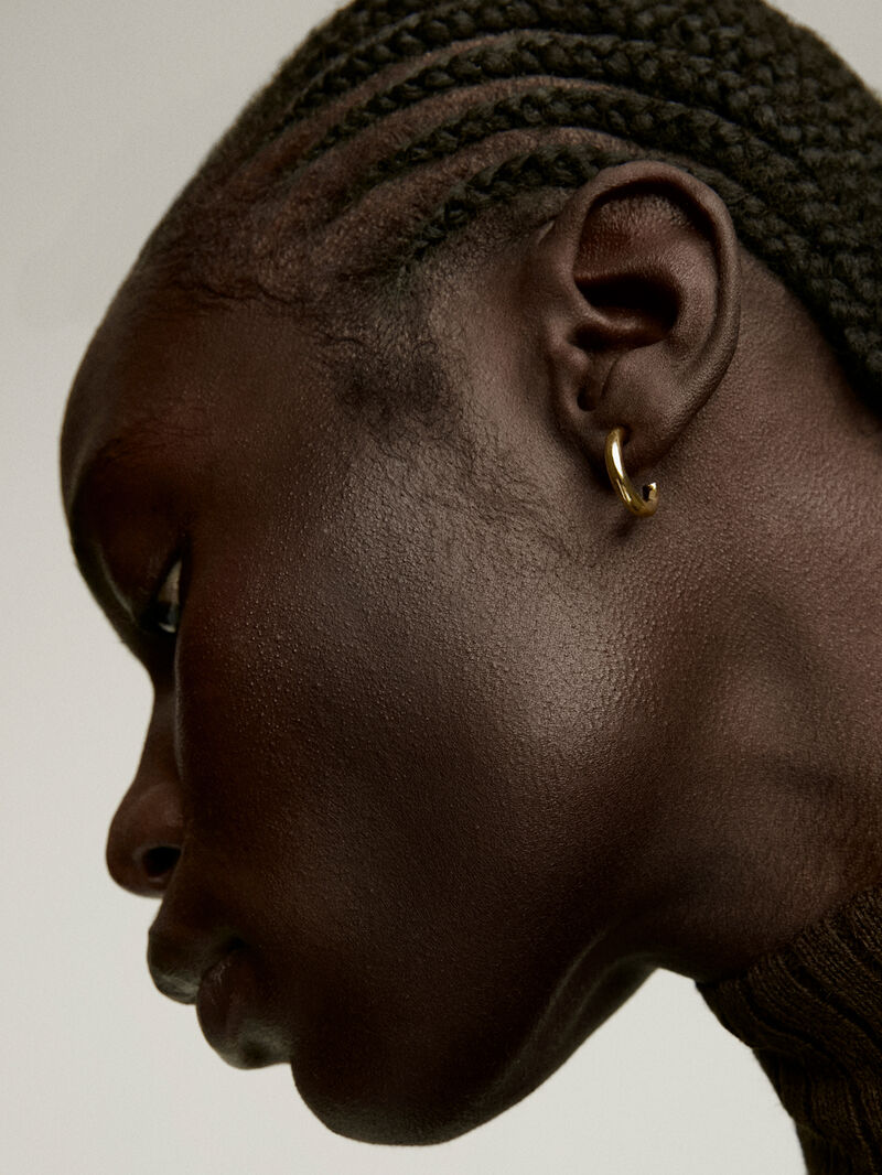 Small hoop earrings made of 925 silver bathed in 18K yellow gold. image number 1