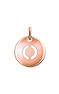 Rose gold-plated silver O initial medallion charm  , J03455-03-O