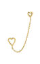 9K gold hearts chain earring , J05028-02-H