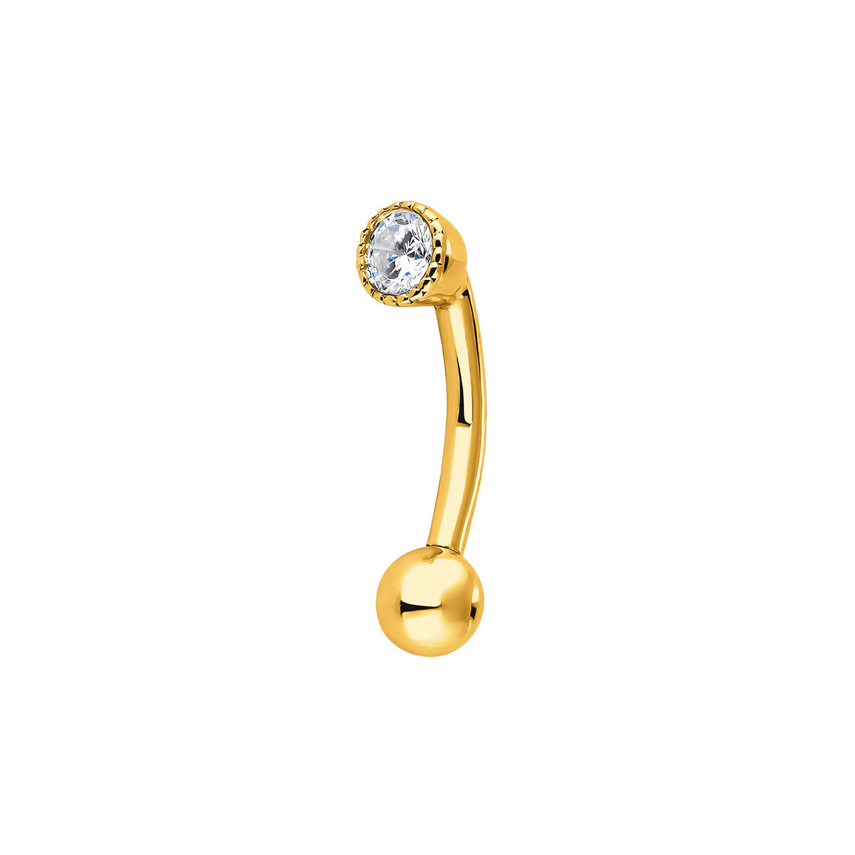 Rook piercing in 18k gold with diamond , J04288-02-H-18, hi-res