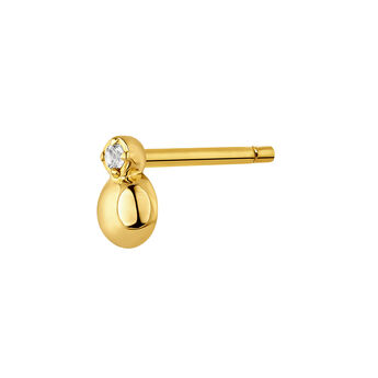 Mini gold plated topaz earring , J04658-02-WT-H, mainproduct