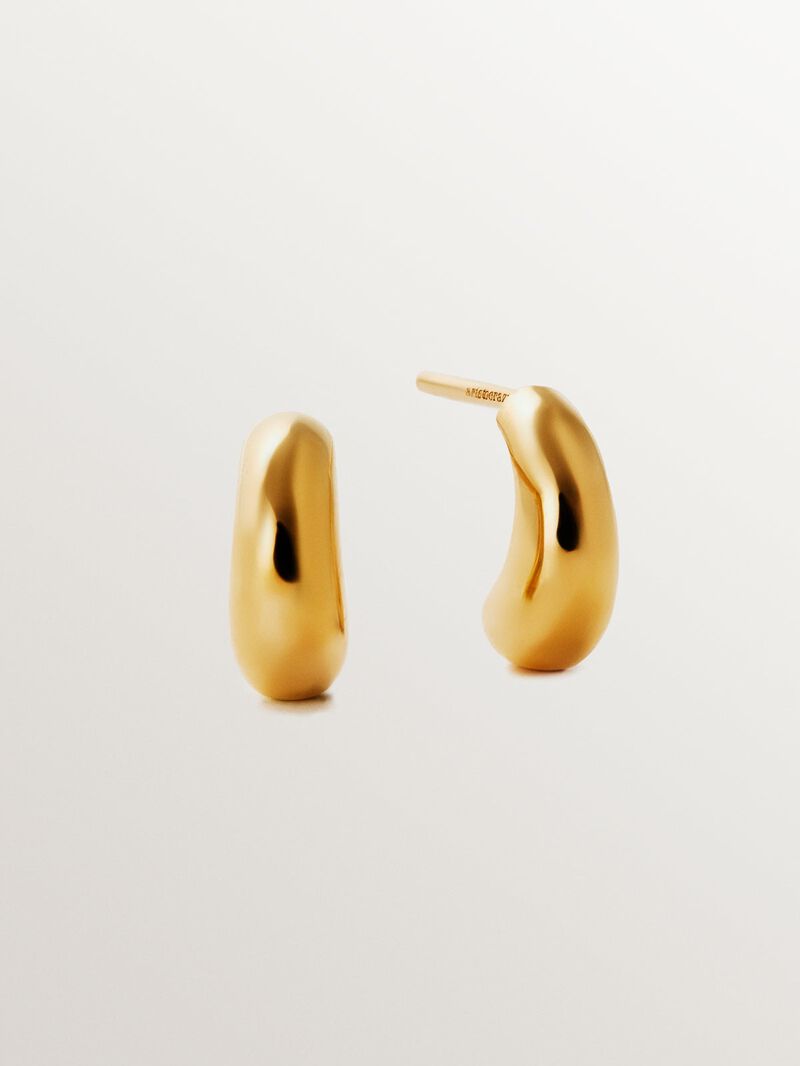 18K yellow gold plated 925 silver hoop earrings image number 4