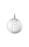 Silver E initial medallion charm  , J03455-01-E