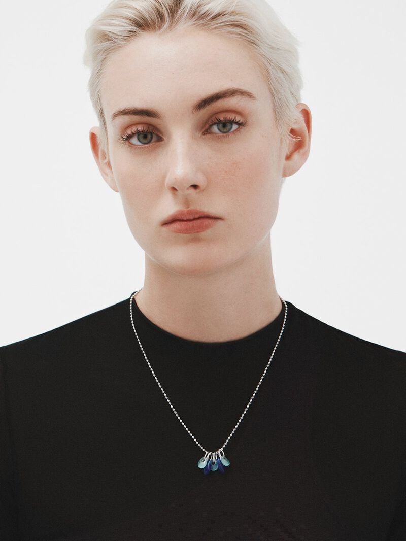 925 silver necklace with blue jade image number 3