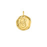 Charm medalla inicial S artesanal plata recubierta oro , J04641-02-S