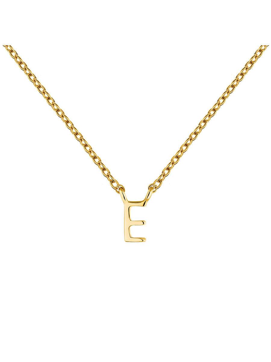 Gold Initial E necklace , J04382-02-E, mainproduct