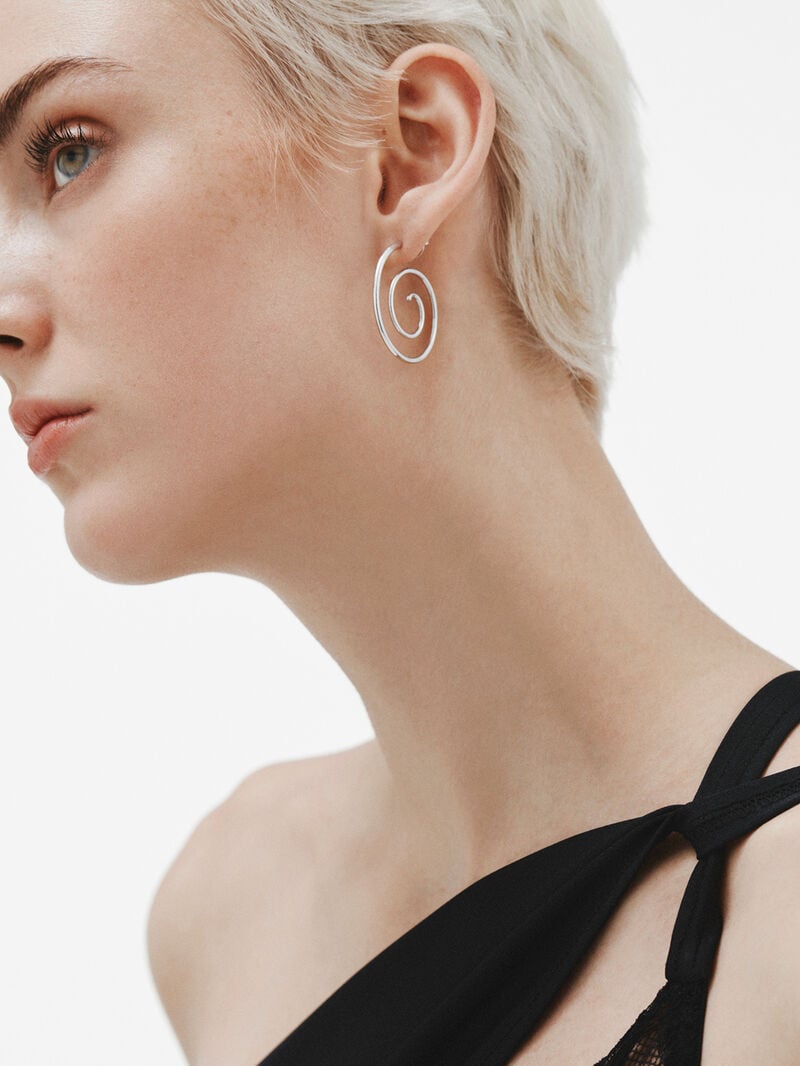 925 silver spiral earrings image number 1