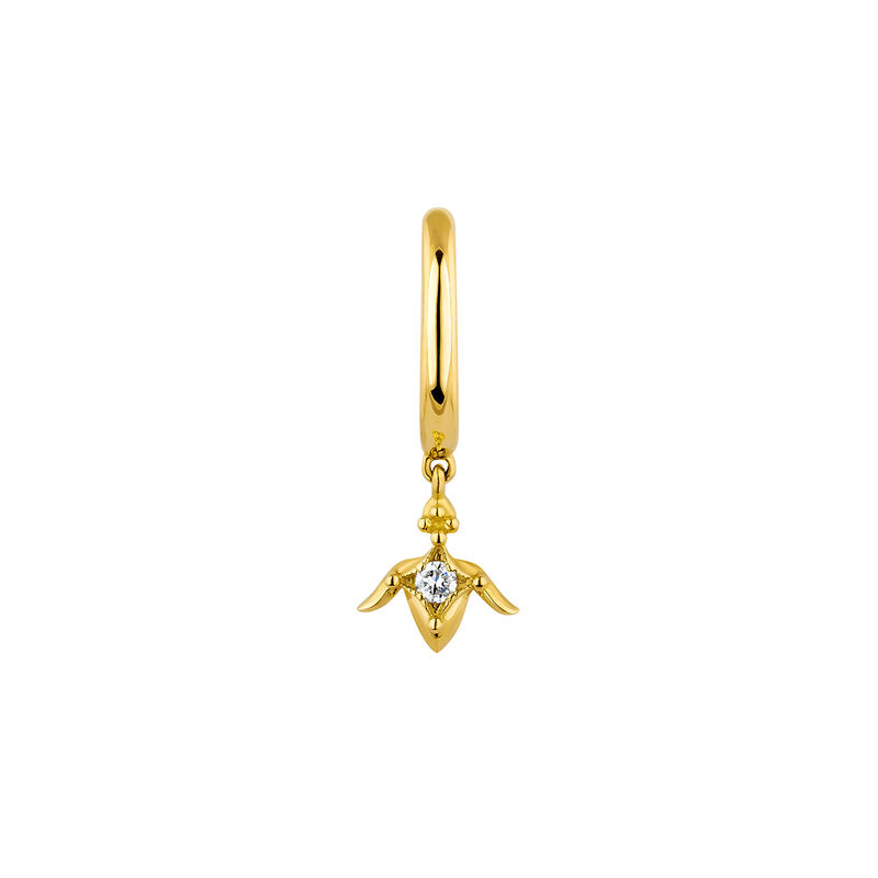Piercing aro loto diamante 0,012 ct oro 9 kt, J04365-02-H, hi-res