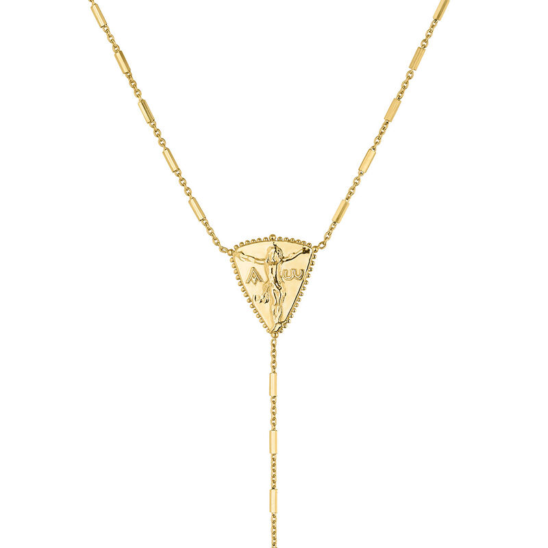 Gold plated triangular medal necklace , J04719-02, mainproduct