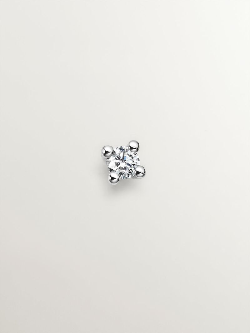 18K white gold single earring with diamond image number 1