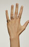 Anillo cruzado fino plata recubierta oro , J01258-02