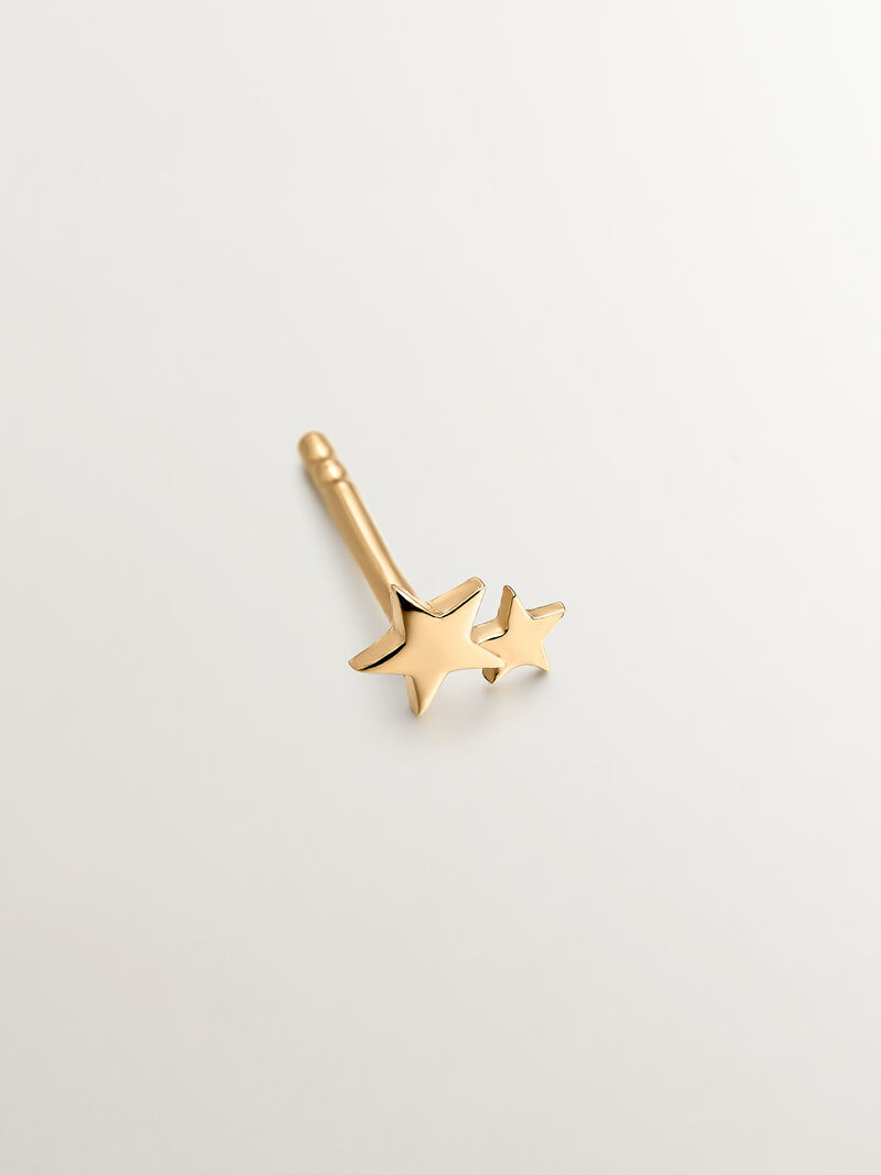 Individual small earring made of 925 silver bathed in 18K yellow gold with stars image number 2