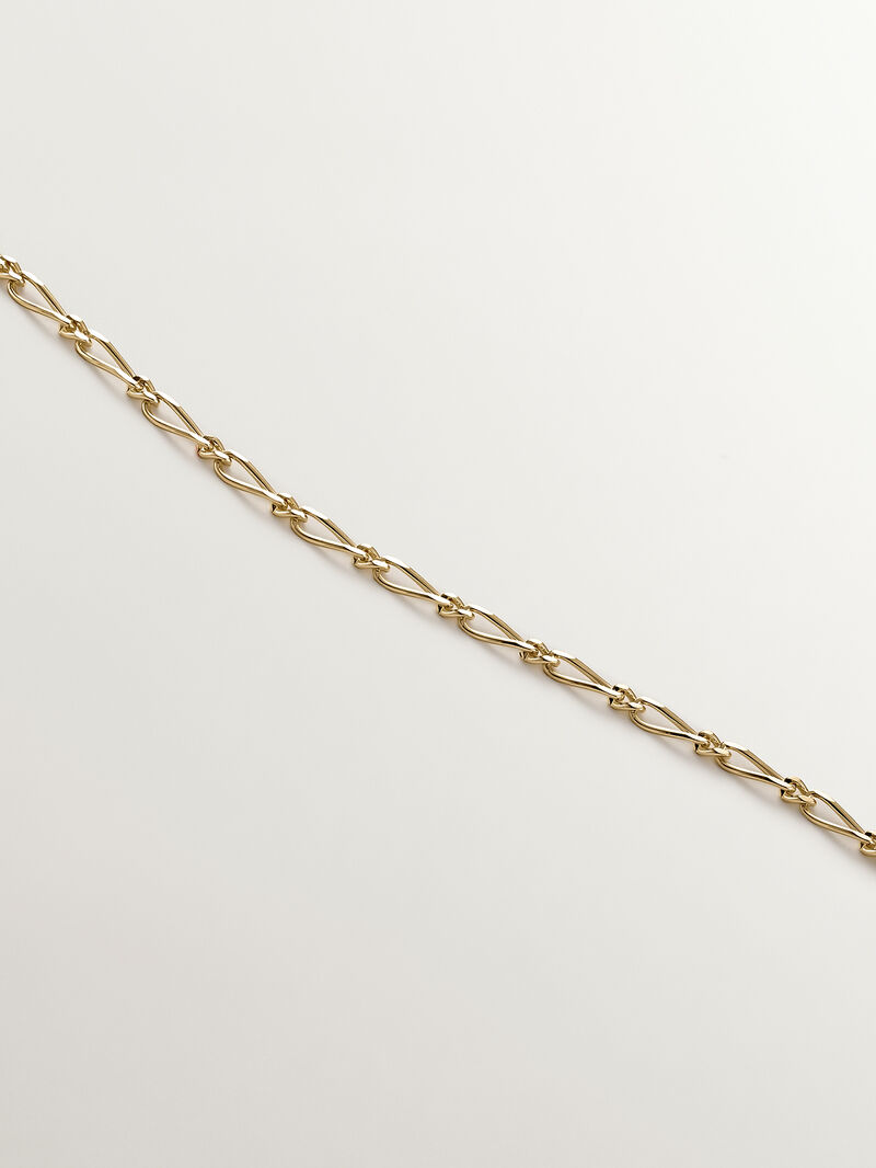 Fine chain of combined links in 9K yellow gold. image number 2