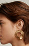 Single small hoop earring in 18k yellow gold with 0.032ct diamonds, J04152-02-H