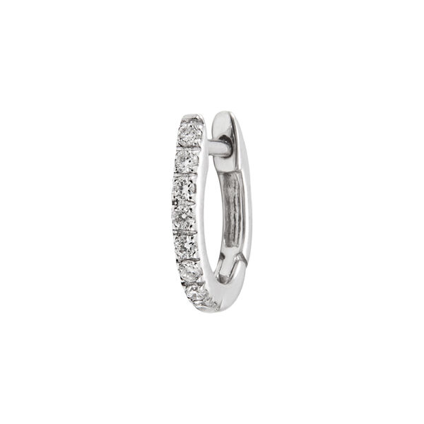 White gold diamonds mini hoop earring 0.08 ct , J00597-01-NEW-H,hi-res