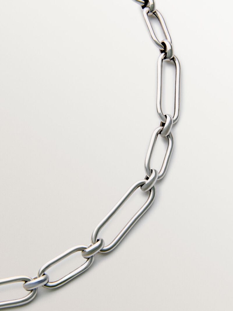 925 silver chain with rectangular links image number 2