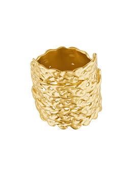 Gold plated wicker ring , J04412-02, mainproduct