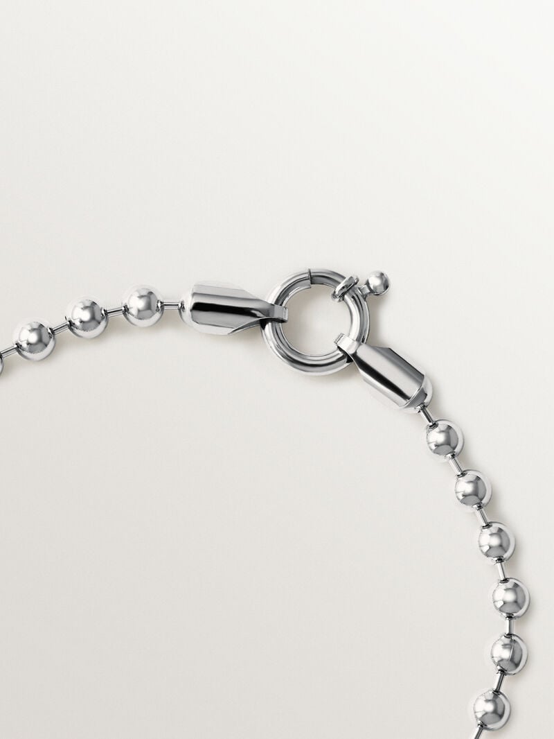 925 rhodium-plated silver bead bracelet image number 2