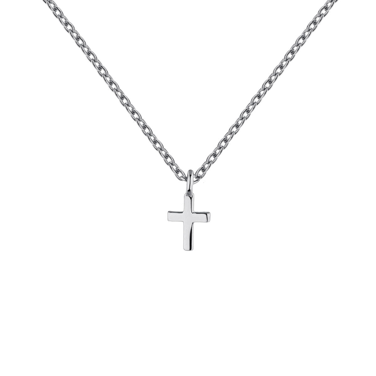 Silver cross charm necklace , J04862-01, mainproduct