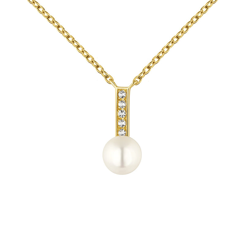 Collar topacios y perla plata recubierta oro , J04750-02-WT-WP, mainproduct