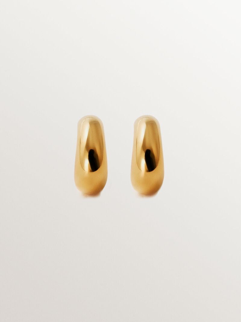 18K yellow gold plated 925 silver hoop earrings image number 0