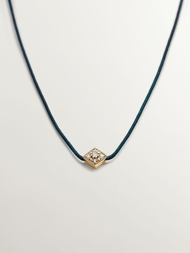 18K yellow gold and thread necklace with diamonds. image number 0