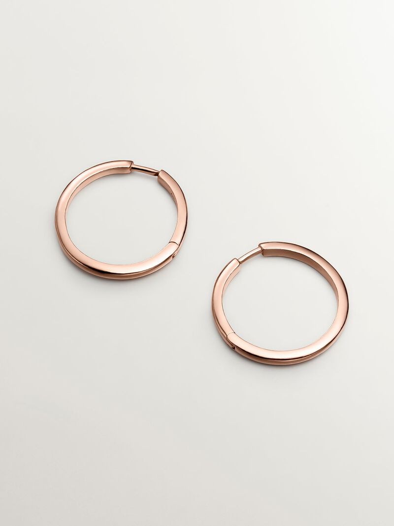 18K rose gold plated 925 silver hoop earrings image number 2