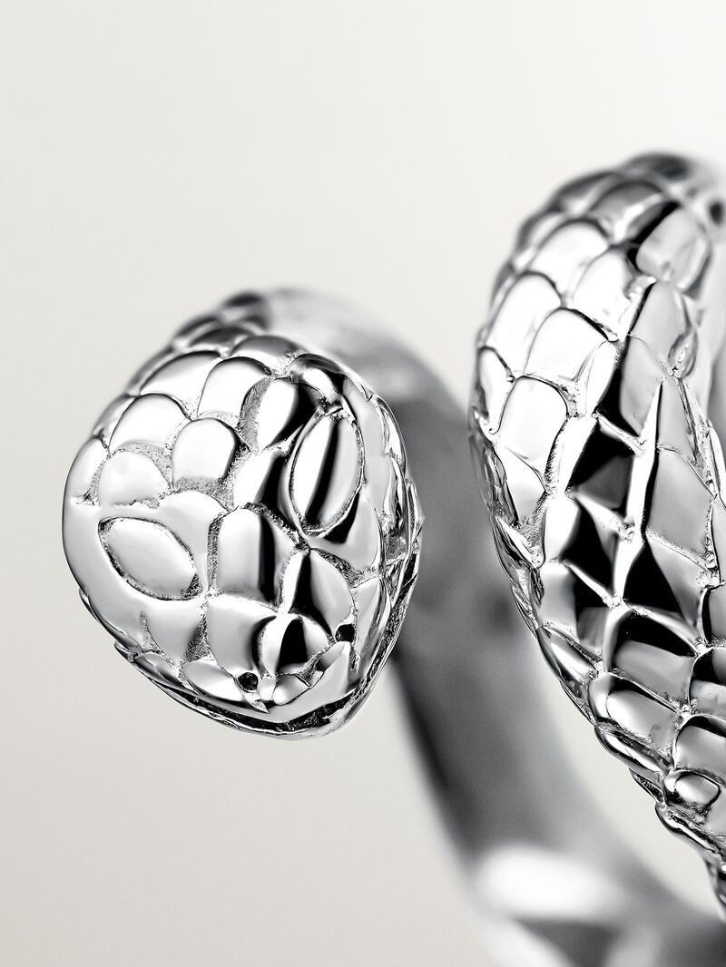 Wide 925 silver ring in the shape of a snake. image number 4