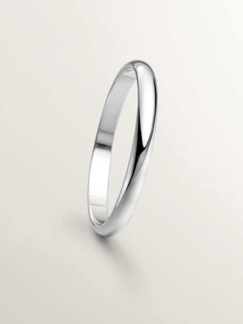 2.50mm half round white gold wedding band image number 2