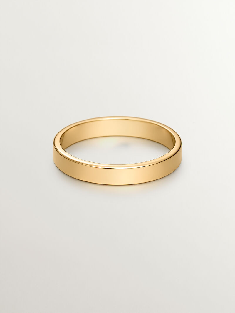 3mm flat 18k yellow gold wedding band image number 1