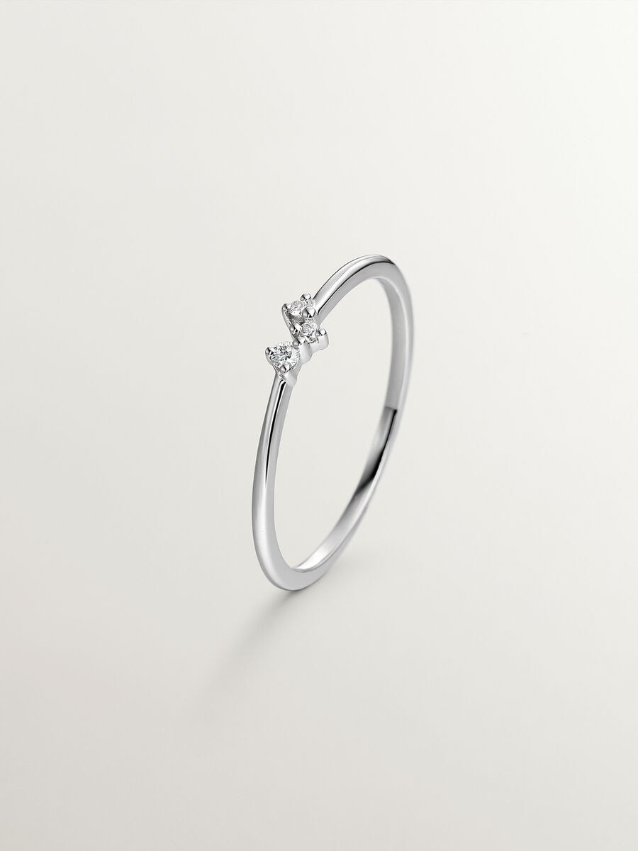 Anillo tresillo diamantes 0,027 cts oro blanco 9 kt , J04953-01, hi-res
