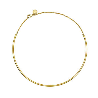 Sleek choker in 18k yellow gold-plated silver, J05274-02,hi-res