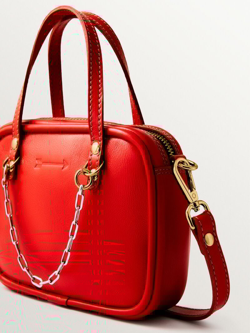 Bolso Sally's Ketchup con chain de plata 925 y cierres bañados en oro de 18K   image number 1