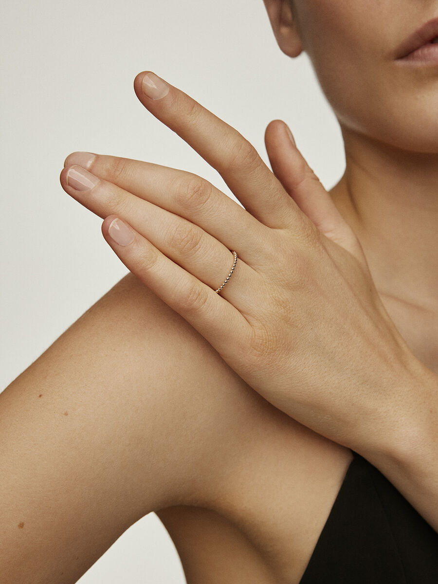 Bague minimaliste sphères or 9 kt , J03853-02, hi-res