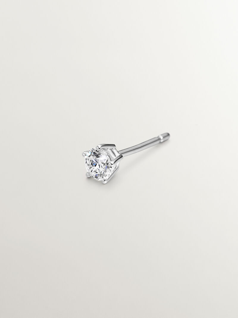 18K white gold solitaire earring with diamond 0.20 cts image number 1