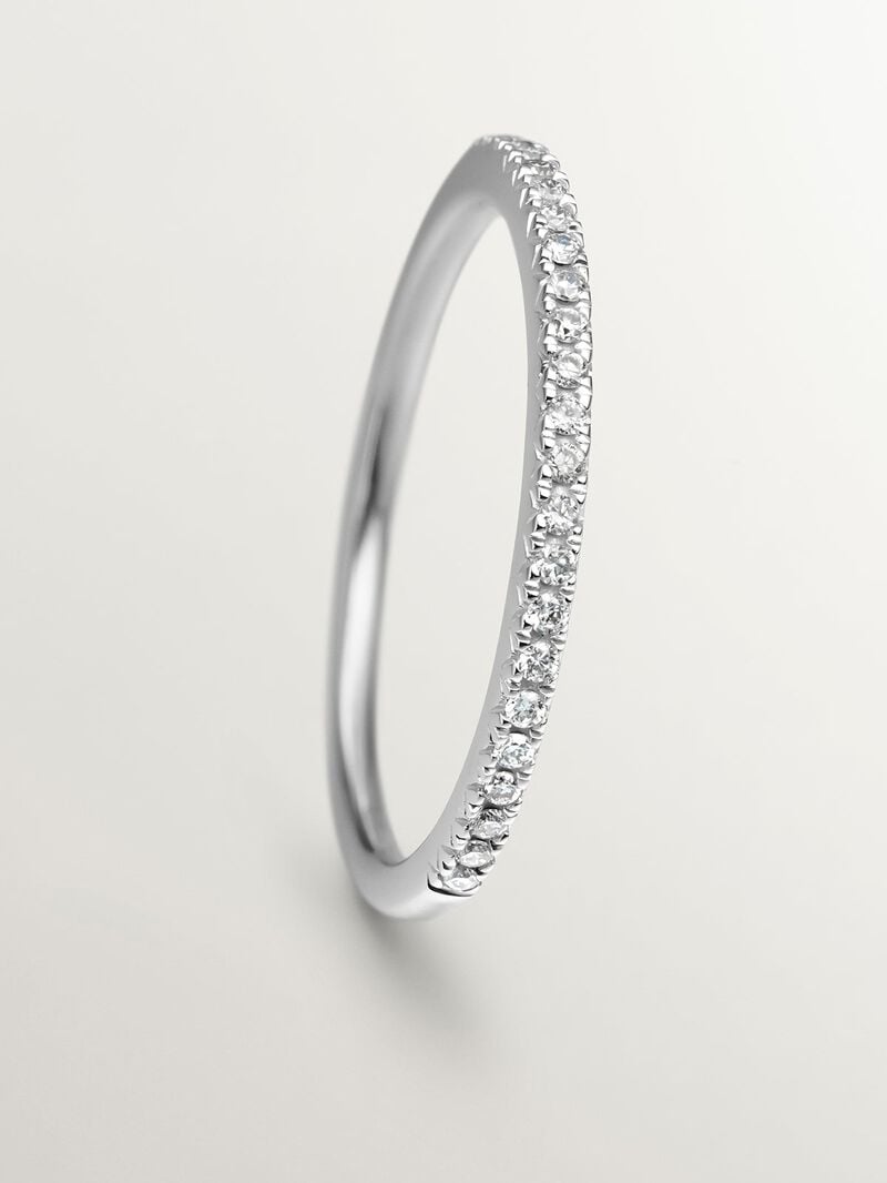 18K white gold ring with 0.09 cts diamonds image number 4