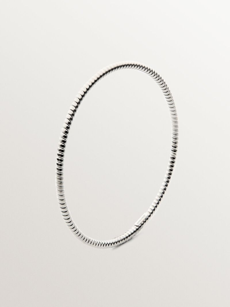 Rigid weekly style bracelet in rhodium-plated 925 silver. image number 2