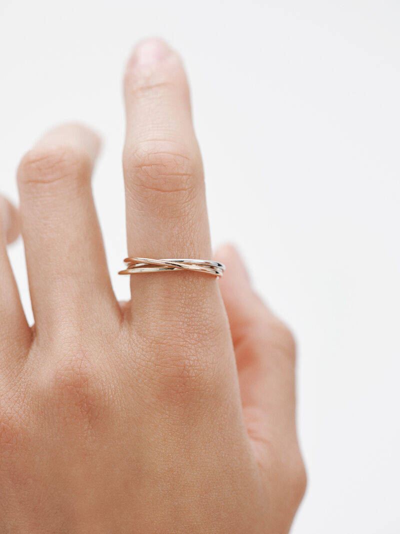 9K White, Yellow and Rose Gold Triple Ring image number 1