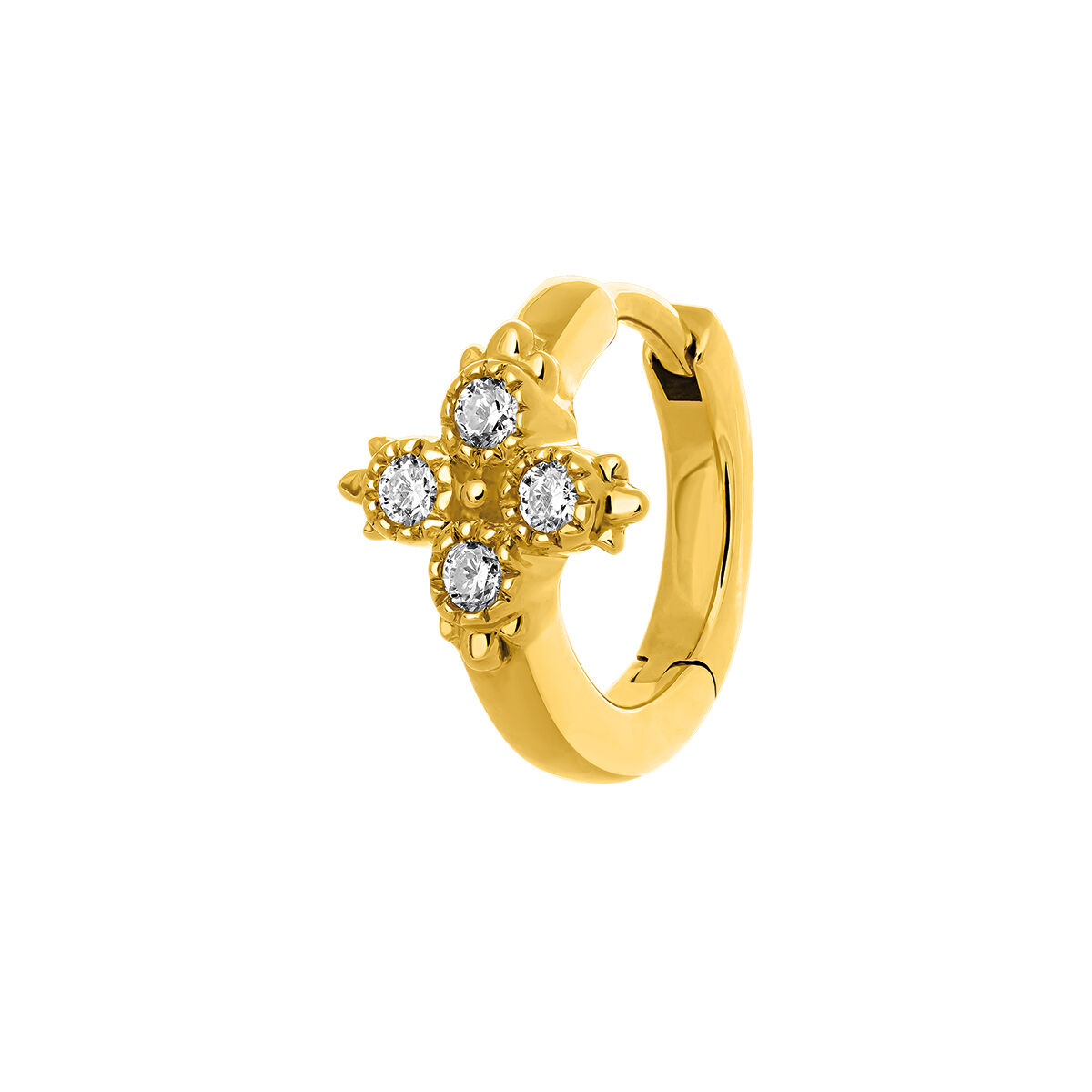 Gold diamonds hoop earring 0.033 ct , J03386-02-H, hi-res