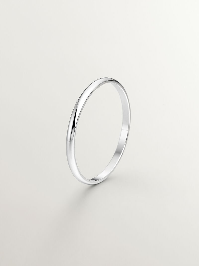 1.70mm half round white gold wedding ring image number 0
