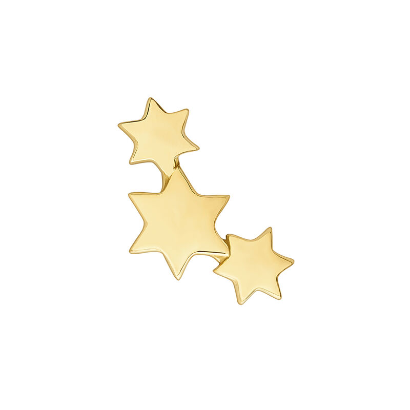 Boucle d'oreille piercing étoiles or 9 kt , J04520-02-H, hi-res