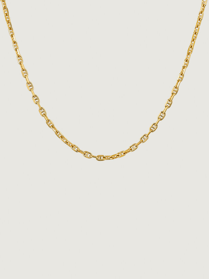 18K Yellow Gold Plated 925 Silver Curb Chain image number 2
